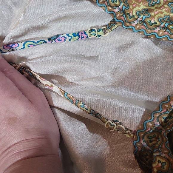 NICOLE by NICOLE MILLER 100% Silk Floral Paisley Criss-Cross Maxi Dress - Picture 9 of 16